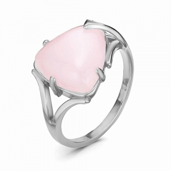 Кольцо из серебра с кварцем розовым